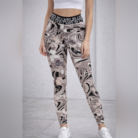 Cambio Pants - CAMBIO Jorden Abstract Floral Leggings High Rise Stretch Athleisure Pants Sz 34
